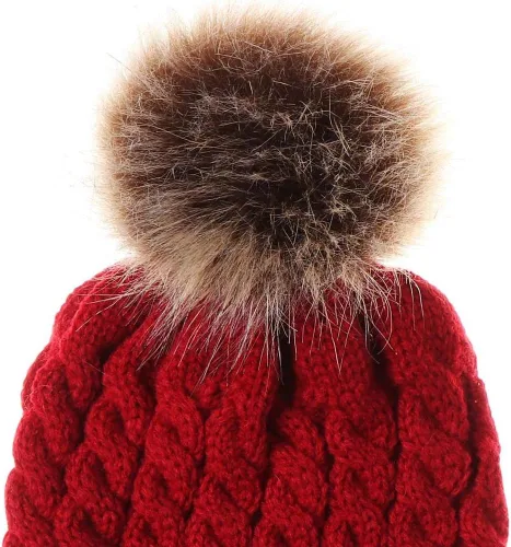 Vista 4 de 2 gorros para padres e hijos, para madre e hijahijo, gorro de punto cálido para invierno