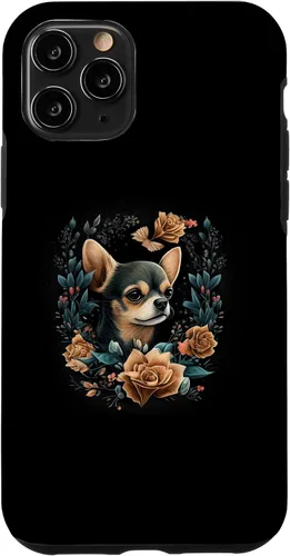 Vista 13 de iPhone 12 mini Chihuahua Lindo perro Hermoso Flores Niña Estuche para plantas