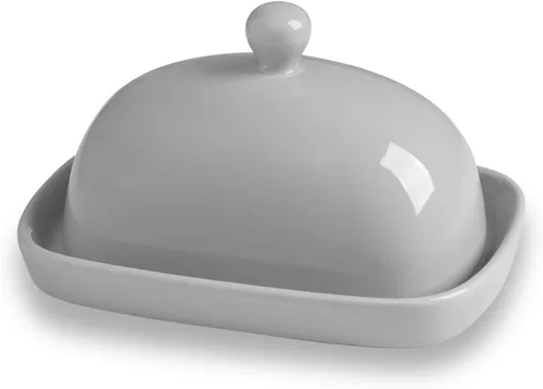 Vista 18 de Sweejar Mantequillera de cerámica con tapa para encimera, recipiente para mantequilla de porcelana con mango de perilla, recipiente para mantequilla