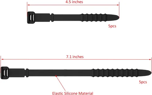 Vista 5 de Bridas de Silicona, Bridas Reutilizables, Correas de Cable de Goma para Gestión de Cables, Organizador de Cables de Silicona Elástica para Casa