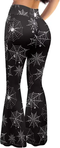 Vista 4 de Body de cintura alta étnico para Halloween, pantalones de yoga acampanados, corte de bota, pantalones de yoga para mujer, fiesta al aire libre