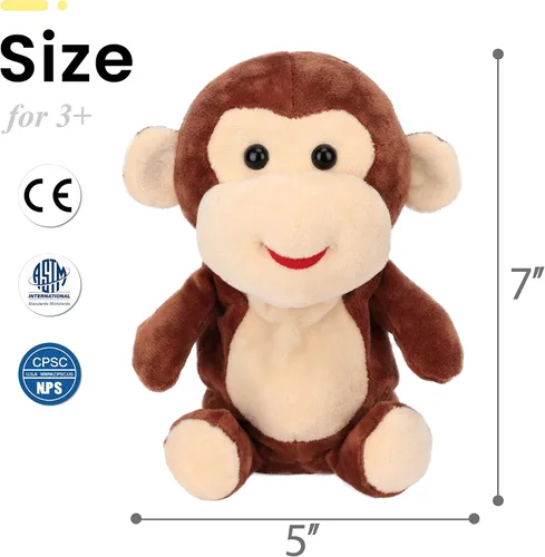 Vista 6 de Easfan Talking Monkey Repeat What You Say - Peluche eléctrico de peluche divertido interactivo para hablar, regalos de cumpleaños para niños