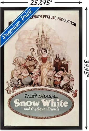 Vista 3 de Trends International Disney Snow White - Póster de pared de una hoja, 24.00 x 36.00 pulgadas, versión enmarcada en negro