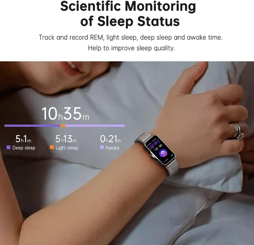 Vista 5 de Sunorshop - Reloj inteligente de salud y fitness, reloj inteligente con monitor de frecuencia cardíaca y oxígeno en sangre 24/7, monitor de sueño