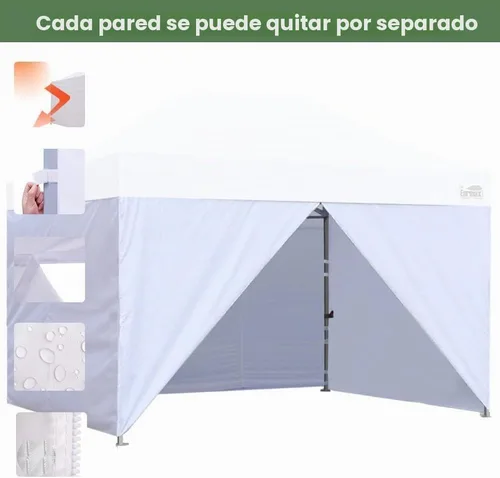 Vista 5 de Eurmax USA - Kit de paredes con cierre completo para toldo desplegable de 8x8 pies, solo 4 paredes (verde bosque)