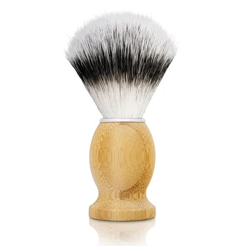 Vista 7 de KIKC Cepillo de afeitar de tejón puro hecho a mano para afeitado húmedo, mango de bambú cómodo, cerdas suaves, el mejor regalo para hombre barbudo