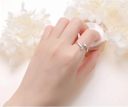 Vista 4 de DAOCHONG Anillo de plata de ley S925 My Story Isn't Over Yet de punto y semicolon de corazón no ajustable This Too Shall Pass