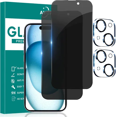 Vista 38 de Paquete de 2 protectores de pantalla de privacidad para iPhone 11/iPhone XR, pantalla de privacidad iPhone 11 de 6.1 pulgadas, película de vidrio