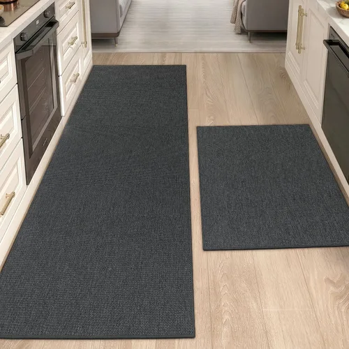 Vista 16 de Color&Geometry 2 alfombras y tapetes de cocina antideslizantes, lavables, absorbentes, fáciles de limpiar, tapetes de cocina para frente