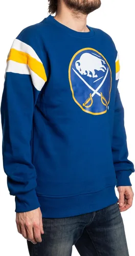 Vista 2 de Calhoun NHL Surf & Skate Varsity - Sudadera de cuello redondo para hombre, estilo retro, colección Coastal Buffalo Sabres