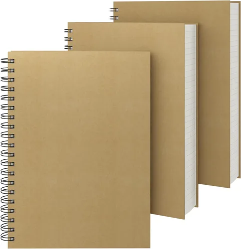Vista 17 de EUSOAR Cuadernos para el trabajo, 1 paquete A4 de 8.3 x 11.2 pulgadas, tapa dura, rayado en espiral con renglones universitarios, 240 páginas