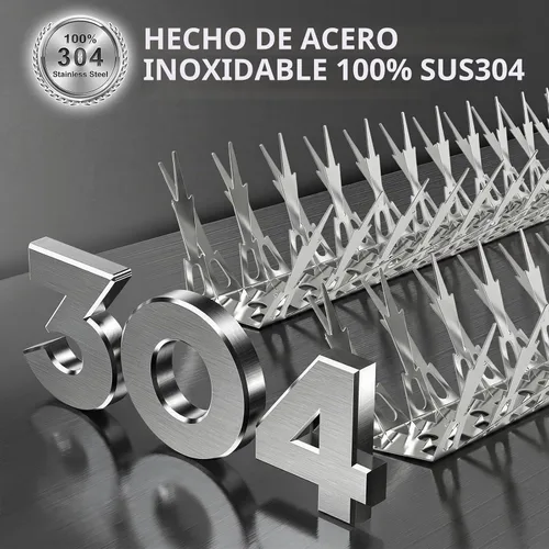 Vista 3 de OFFO Púas de pájaro para exterior, acero inoxidable 304, paquete de 5 Plata brillante