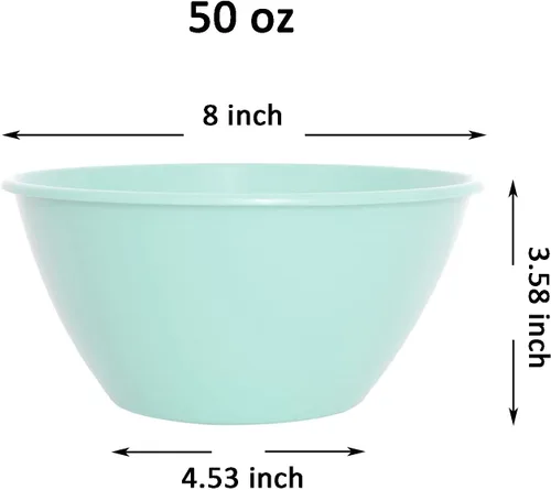 Vista 2 de Youngever Cuencos de plástico de 50 onzas, cuencos grandes para cereales, cuencos de sopa grandes, juego de 9 (9 colores costeros)