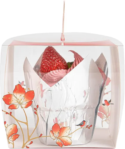 Vista 10 de Restaurantware - Cajas individuales para cupcakes de 4 x 4.25 pulgadas, 100 cajas de exhibición desechables para cupcakes - Con asa, acento de Rojo