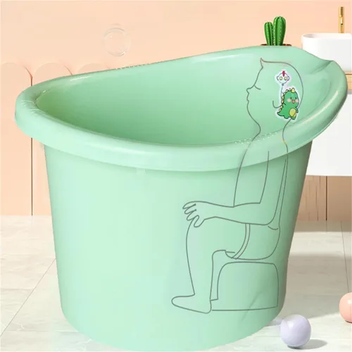 Vista 7 de Bañera para niños pequeños con asiento, bañera para niños de 0 a 3 años, baño más grande para niños más grandes a la hora del baño (azul)