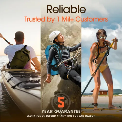 Vista 6 de Earth Pak Bolsa Seca Impermeable - Mochila Impermeable de Cierre Enrollable Superior Mantiene el Equipo Seco para Kayak con Funda Impermeable