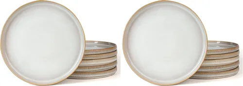 Vista 32 de famiware Star Platos de Ensalada para 6, Juego de Platos de 8 Pulgadas, Vajilla de Gres, Platos Pequeños para Postre, Ensalada, Aperitivo, Blanco