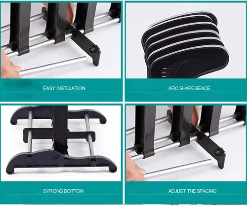 Vista 6 de Soporte de metal para almacenamiento de botas, organizador de calzado independiente para uso en interiores y exteriores, capacidad para 4 pares