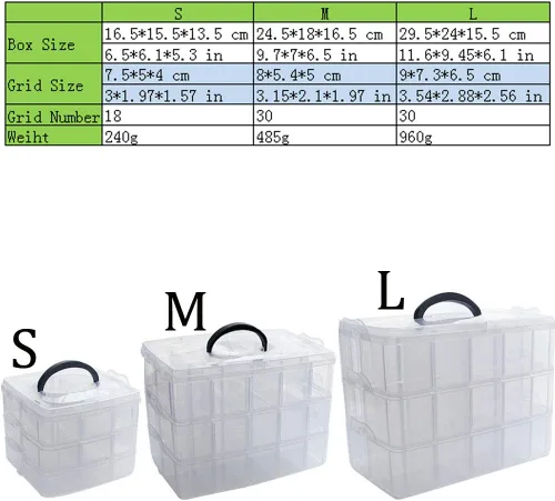 Vista 6 de HomDSim Washi - Organizador de caja de cinta, contenedor de armario divisor, con 30 compartimentos ajustables, transparente, cinta adhesiva
