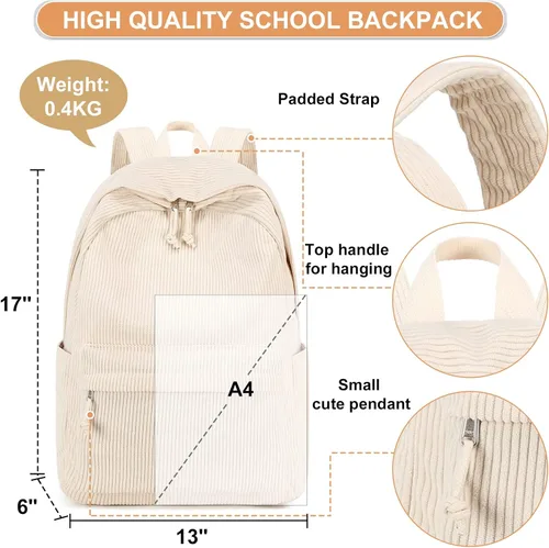 Vista 4 de BTOOP Mochilas escolares para adolescentes y niñas, mochila ligera para niños, juego de bolsas escolares con lonchera y estuche para lápices