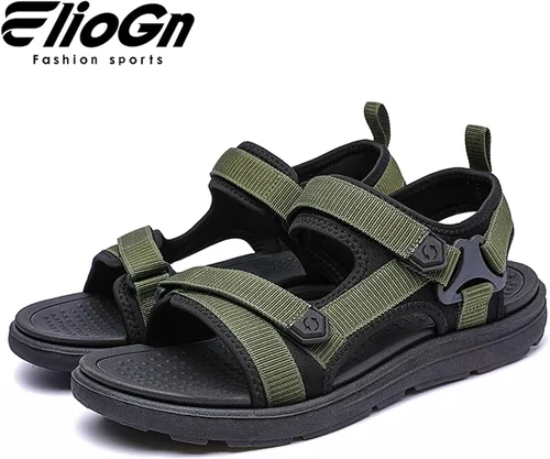 Vista 4 de Eliogn Sandalias deportivas para hombre, con soporte de arco, puntera abierta, para senderismo, senderismo, playa, verano, zapatos de agua