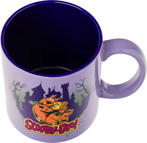 Vista 3 de Taza de cerámica con purpurina Silver Buffalo Scooby-Doo con Scooby-Doo y Shaggy, 20 onzas