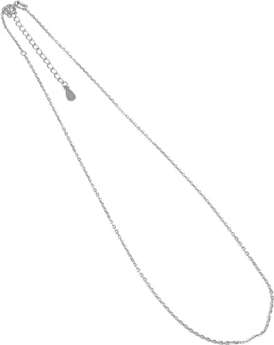 Vista 2 de Collar de cadena de cable de plata de ley 925 de 0.039 in, cierre de resorte, ajustable de 15 a 18 pulgadas, Plata esterlina