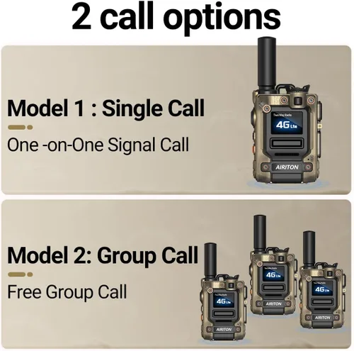 Vista 4 de Walkie Talkies Airiton Radios de alcance ilimitado en todo el país, 4G, larga distancia, 5000 millas, radio bidireccional POC de mano AI-G7 Push to
