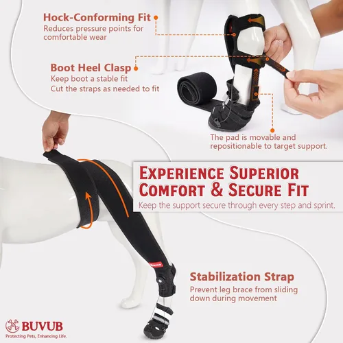 Vista 3 de Bota para nudillos caninos para perros con esfera ajustable para arrastrar los dedos de los pies por insuficiencia del nervio ciático, mielopatía