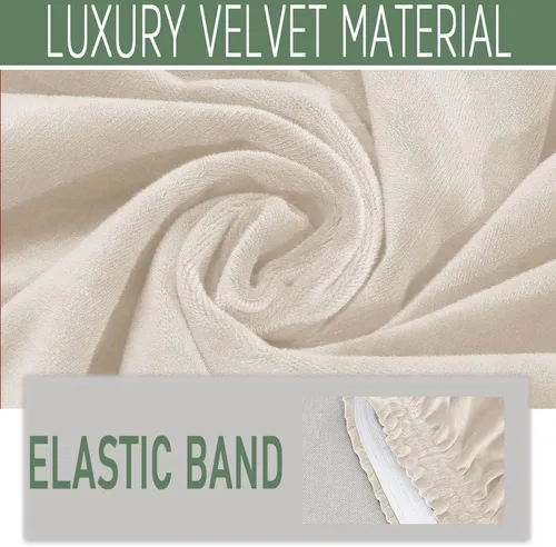 Vista 4 de Funda para silla decorativa sin brazos, de terciopelo elástico, extraíble, lavable, protector moderno de muebles con parte inferior elástica
