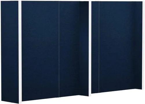 Vista 13 de EverPanel - Kit de pared modular de 7 x 7 pies, color azul oscuro SoundSorb con ribete negro, divisor de habitación, paneles de pared entrelazados