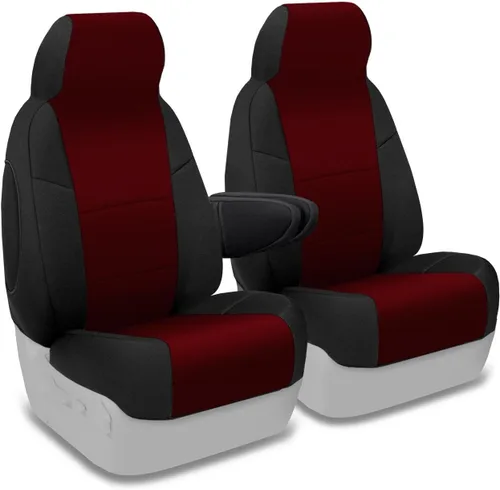 Vista 10 de Coverking Funda para asientos delanteros con ajuste personalizado, 50/50, estilo Neosupreme (gris con bordes negros), para modelos selectos de Ford