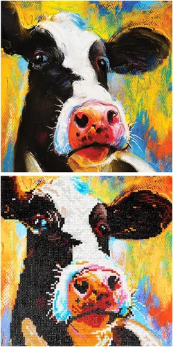 Vista 6 de Leisure Arts Kit de arte de diamante de vaca de pintura de 12