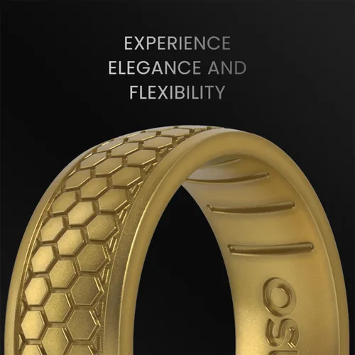 Vista 22 de Enso Rings Signature Etched Collection - Anillos clásicos de silicona grabados - Diseño cómodo y flexible - Fabricado en Estados Unidos