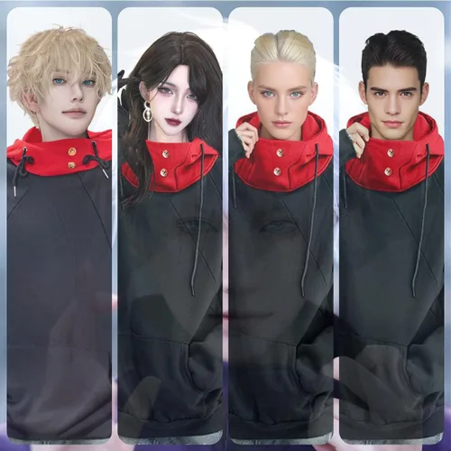 Vista 6 de PTLYE Sudadera con capucha de anime Jujutsu en 3D, sudadera con capucha JJK Cosplay disfraz