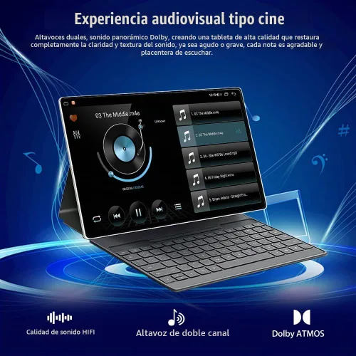 Vista 6 de Tablet de 10.1 pulgadas, tableta Android 12 con procesador Octa-Core, 20 GB de RAM 128 GB ROM, pantalla IPS HD de 1280 x 800, cámara dual de 5 MP+8