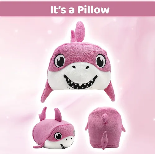 Vista 3 de Manta con capucha de tiburón para niños, manta de viaje con capucha - Bubbles The Shark