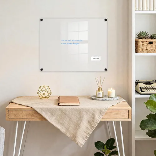Vista 7 de Pizarra Acrílica de Borrado en Seco para Pared, 24" x 16" Pulgadas Tablero de Notas Acrílico Negro No Magnético para Pared, Planificador Familiar