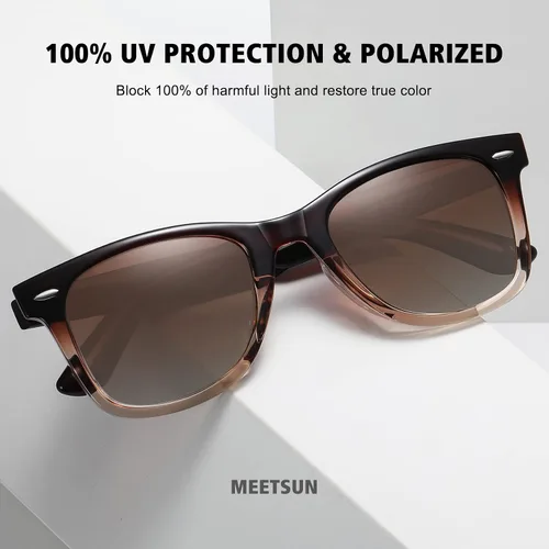 Vista 4 de MEETSUN Lentes de sol polarizados retro para mujeres y hombres, lentes de espejo clásicos para conducción, 100% protección UV (paquete de 3)