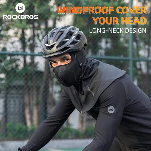 Vista 4 de ROCKBROS Pasamontañas de esquí con cremallera, cubierta completa de invierno, impermeable, para hombres y mujeres, capucha de forro polar