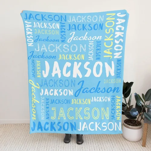 Vista 4 de Manta personalizada con nombre, manta personalizada con nombre y texto para adultos, niños, cumpleaños, Navidad, Día de la Madre, Padre, Día de San