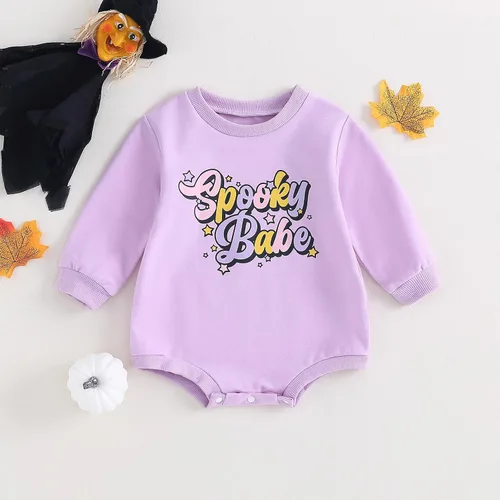 Vista 3 de Ropa de Halloween para bebé niña, sudadera con estampado de calabaza, mameluco de burbujas, lindo traje de Acción de Gracias de otoño
