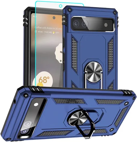 Vista 24 de Funda para Pixel 6a, Google Pixel 6A con protector de pantalla HD, [grado militar de 16 pies probada en caídas], anillo protector a prueba de golpes