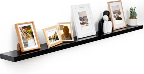 Vista 13 de Fun Memories Estantes flotantes para pared, estantes flotantes de 48 pulgadas de largo, juego de 1, estante colgante con soportes invisibles
