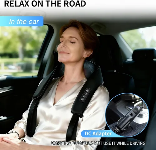 Vista 4 de TISSCARE Masajeador Shiatsu de Cuello para Alivio del Dolor de Tejido Profundo, Masajeador de Espalda con Calor, Masajeador Eléctrico de Amasamiento