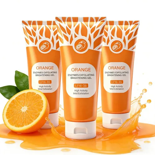 Vista 9 de Gel exfoliante naranja para cara y cuerpo, gel exfoliante de enzimas naranjas, gel exfoliante facial hidratante de limpieza profunda, todo