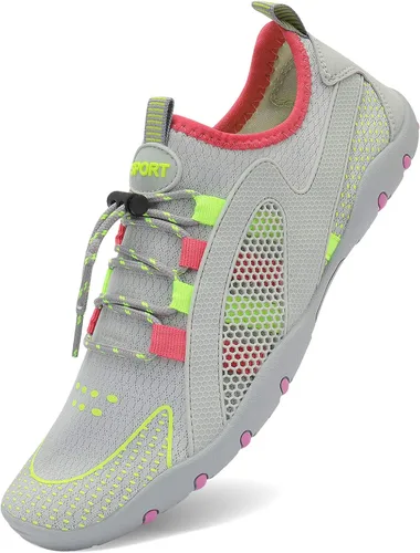 Vista 7 de MAYZERO Zapatos de agua para hombres y mujeres, zapatos de surf, playa, piscina, zapatos de punta ancha, senderismo, zapatos de agua, zapatillas