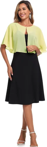 Vista 5 de TONGFANTFL Capelets de gasa para mujer, chal para vestido de noche Verde (Baby Green)