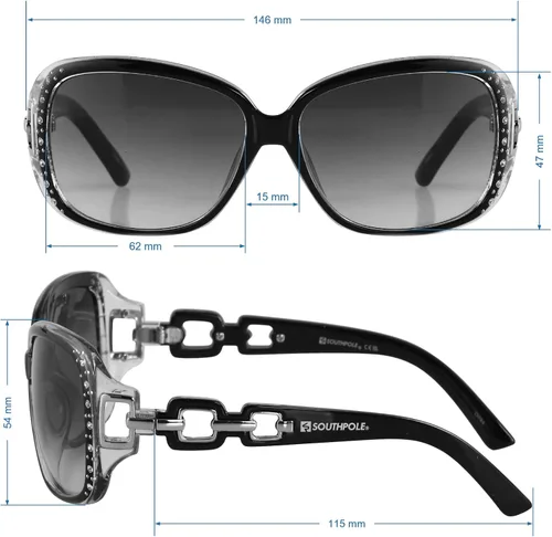 Vista 5 de Southpole Women's 1017sp Rectangular Sunglasses