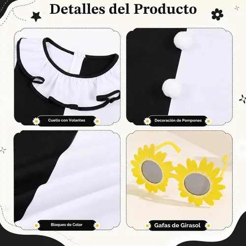 Vista 3 de 6 piezas de disfraz de payaso artístico para mujer, aterrador asesino de películas de terror, accesorios de disfraz de Halloween, accesorios